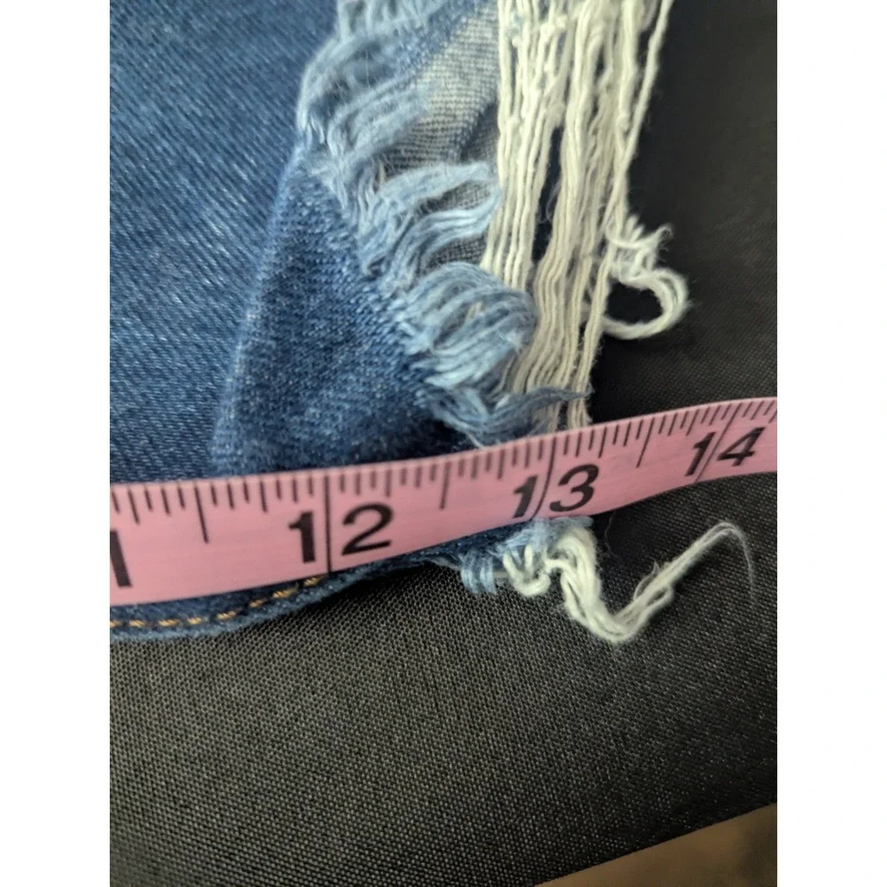 Levis 501 Cut Off Shorts Mens 40 Blue Dark Wash 100 Cotton Y2K Casual Summer - Picture 13 of 13